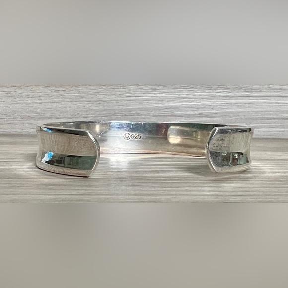 Vintage Designer Hallmarked Heavy Sterling Silver Cuff Bracelet, 7", 28g - Picture 3 of 6